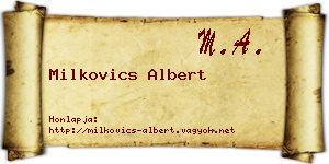 Milkovics Albert névjegykártya